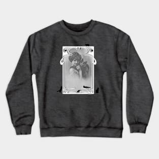 Vintage Design "Young Lady with her Cat" Crewneck Sweatshirt